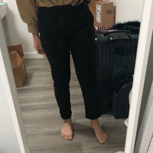 Bershka Jogger Black Pants with Waist Tie -Size S